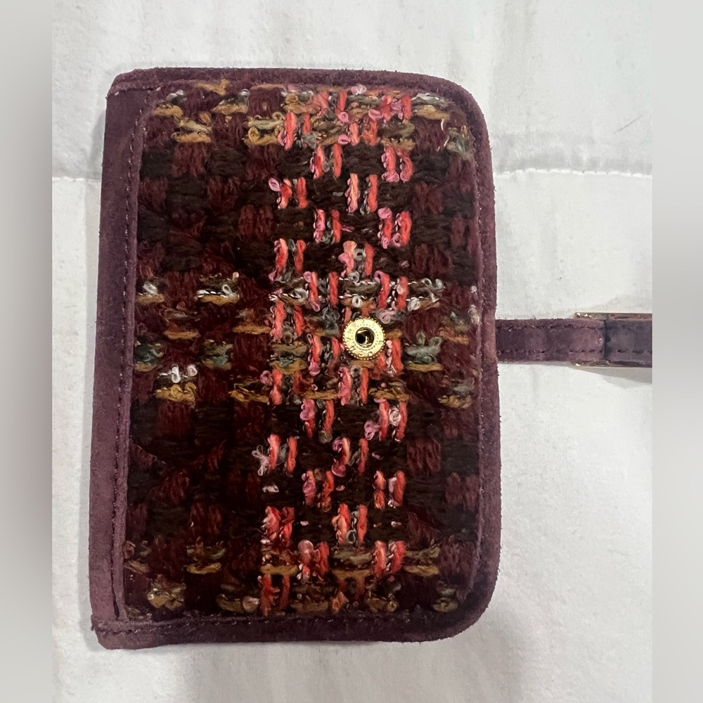 Vera Bradley Bundle Burgundy “Annie” Tweed Kisslock handbag - Picture 5 of 6